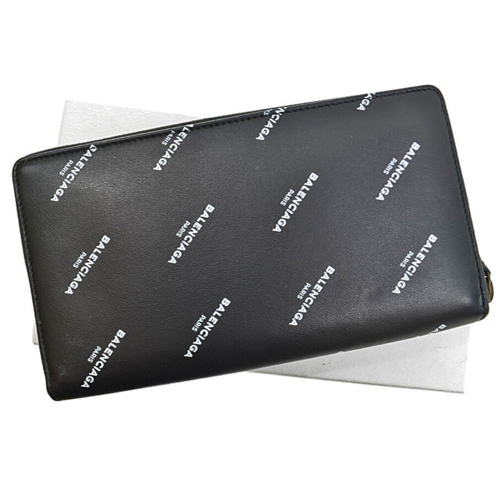 Balenciaga Giant White Black Continental Wallet Zip Long